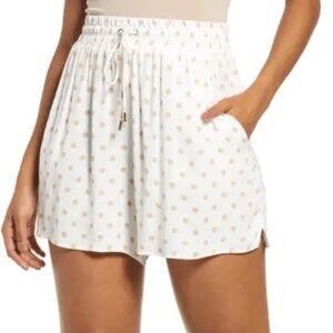 Afrm Lora Tie Waist Shorts in Blanc Nude Polka Dot